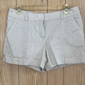 LOFT Tailored Linen-Blend Cuffed Shorts — Light Taupe